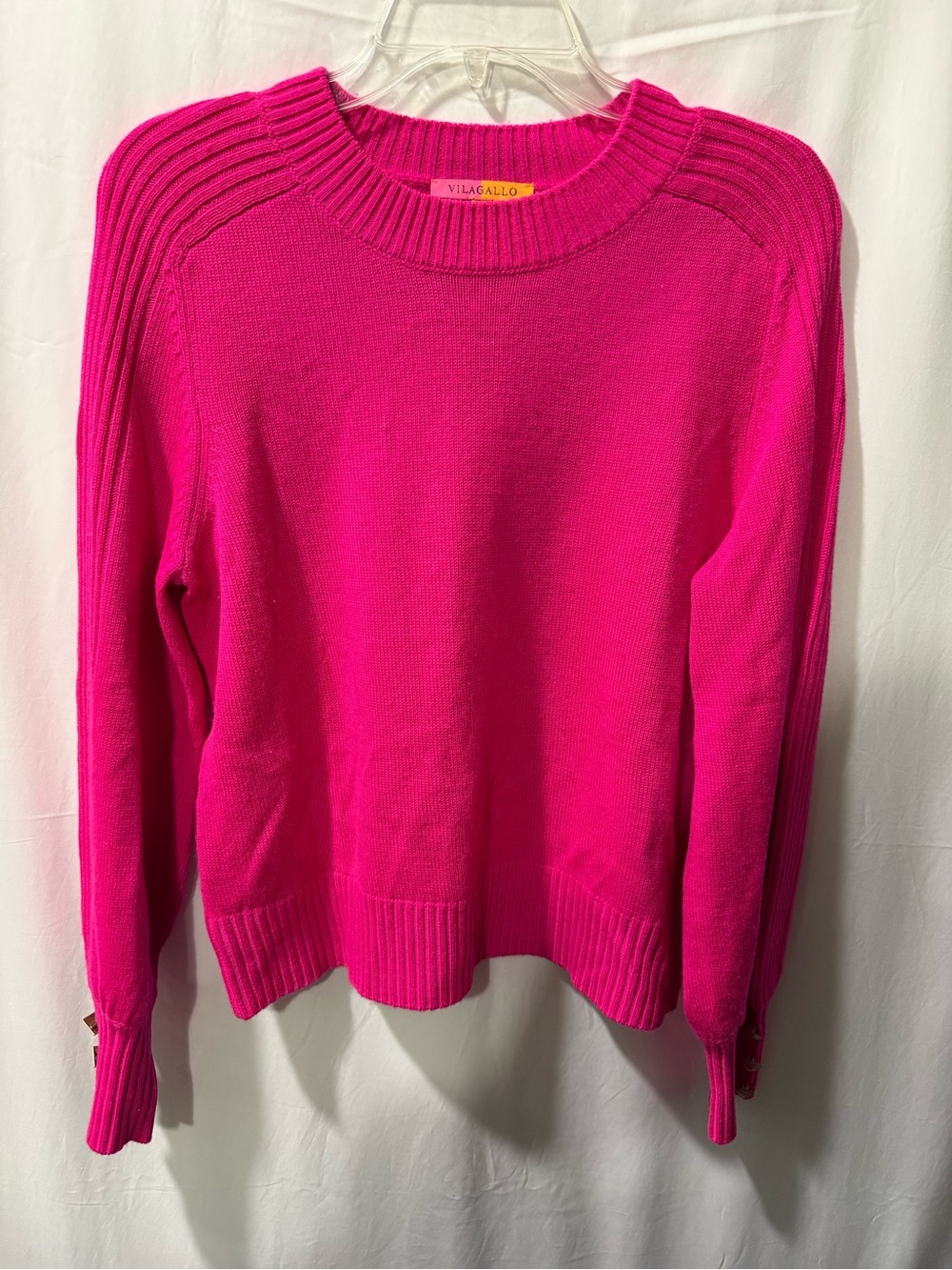 Vilagallo Bright Hot Pink Crewneck Sweater